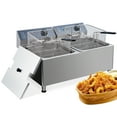 thumbnail image 1 of M optimized Commercial Deep Fryer with Basket, Electric Countertop Fryer Stainless Steel Fryers, for Restaurant Home Use with Lid, 110V, 1700W, 1 of 7