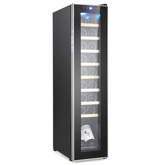 M optimized Compressor Wine Cooler, Freestanding Beverage Refrigerator, Wine Cellar with Adjustable Temp Control for Home Office Hotel Bar, 14/18/28 Bottle