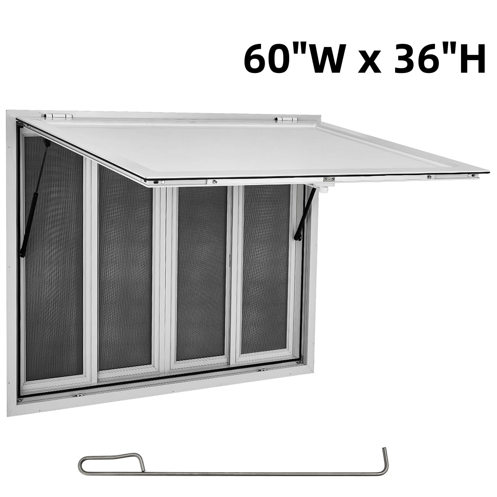 Sliding Concession Serving Window – Flush Mount, Aluminum Frame With Tempered Glass, Lockable, For Food Trucks & Cake Shops (115x80cm)