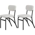 thumbnail image 1 of M optimized Dining Chairs, Boucle Dining Chairs Set of 2/4, Mid-Century Modern Upholstered Kitchen Dining Chairs with Arched Metal Legs for Kitchen Living Room, 1 of 6