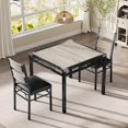 thumbnail image 1 of M optimized Dining Table Set for 2/4, Wood Kitchen Table with Upholstered Chairs, Kitchen Table Chairs Set w/Collision Angle for Small Space, Dining Room, Apartment, 1 of 7