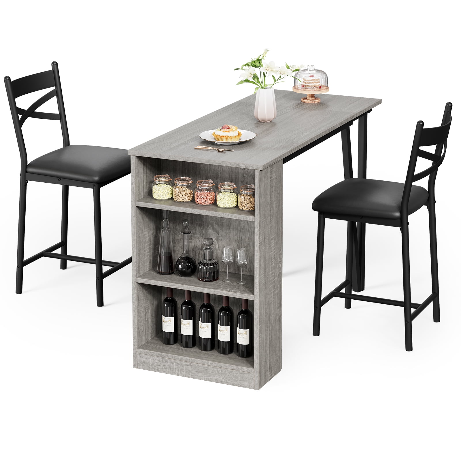 M optimized Dining Table Set for 2, Kitchen Bar Table and Chairs for 2 ...