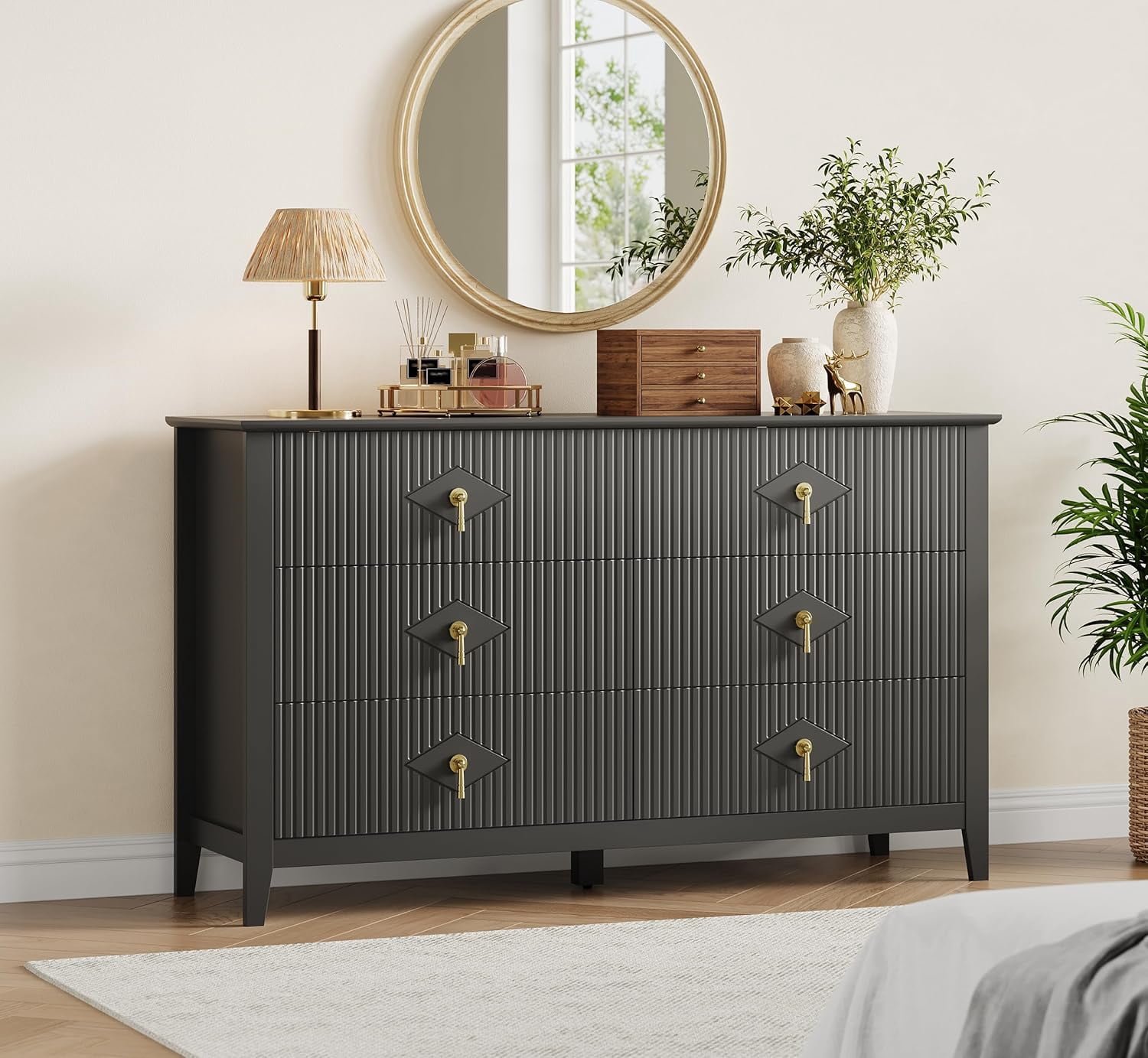 M optimized Dresser for Bedroom with 6 Drawers, 54" Extra Wide Modern ...