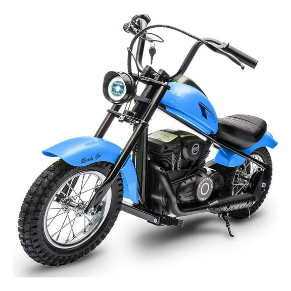 M optimized Electric Motorcycle for Kids, 24V 250W Kids Electric Dirt Bike, Two Speed Max Up to 14MPH & 60 Minutes Continuous, with LED Lights, Leather Seat, Rear Brake, Electric Motorbike for Teens