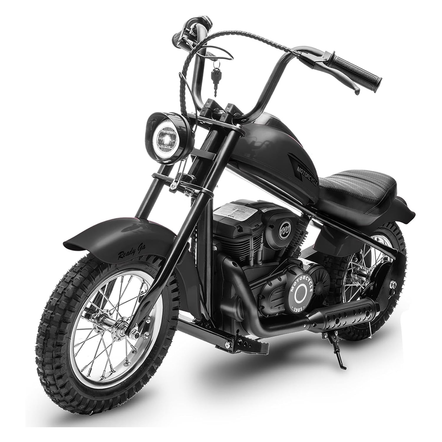 M optimized Electric Motorcycle for Kids, 24V 250W Kids Electric Dirt Bike, Two Speed Max Up to 14MPH & 60 Minutes Continuous, with LED Lights, Leather Seat, Rear Brake, Electric Motorbike for Teens