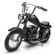 M optimized Electric Motorcycle for Kids, 24V 250W Kids Electric Dirt Bike, Two Speed Max Up to 14MPH & 60 Minutes Continuous, with LED Lights, Leather Seat, Rear Brake, Electric Motorbike for Teens