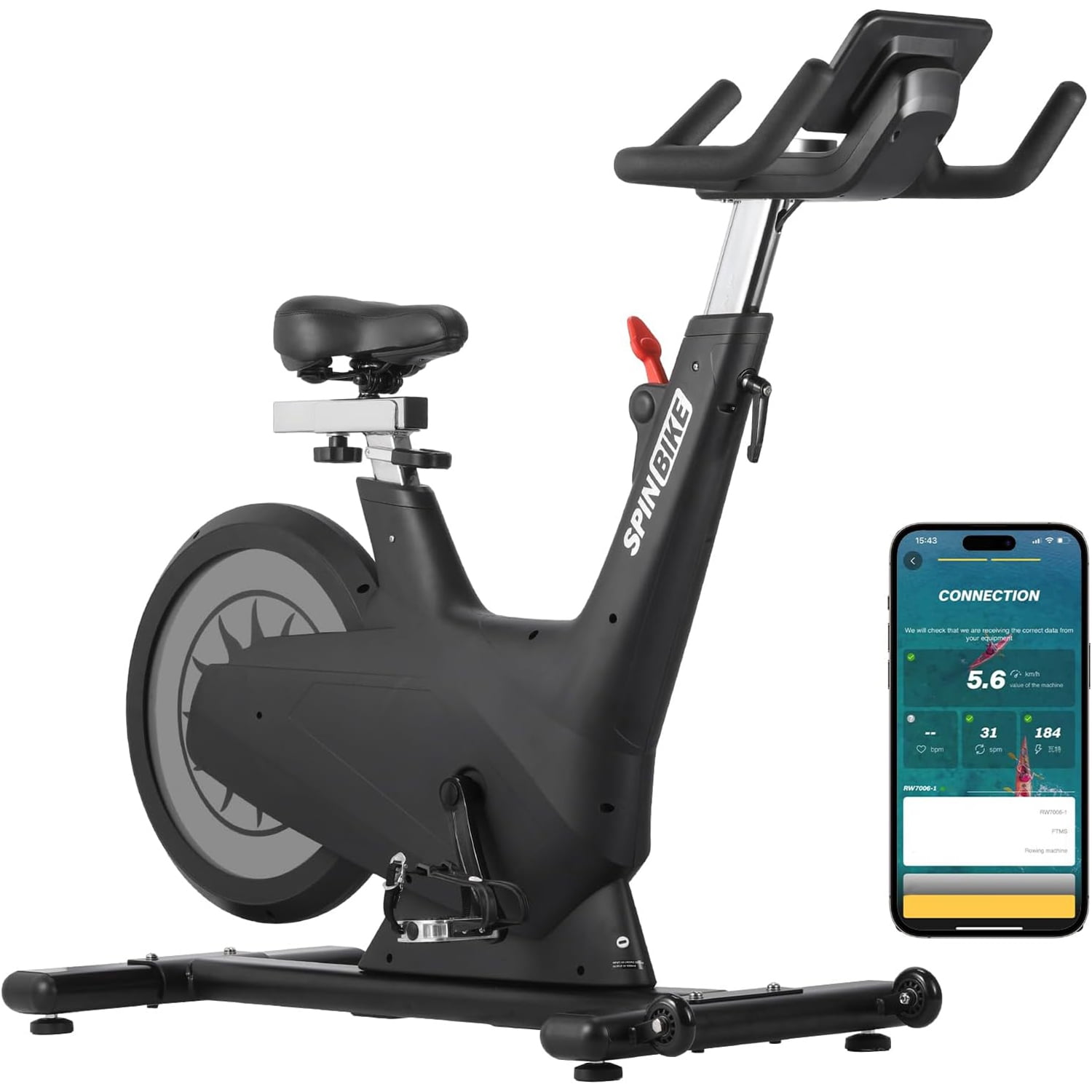 M optimized Exercise Bike for Home, Magnetic Exercise Bike with Self-Powered System, 32 Levels Magnetic Resistance & Bluetooth, Indoor Stationary Cycling Bike with Tablet Mount, 350lbs Capacity