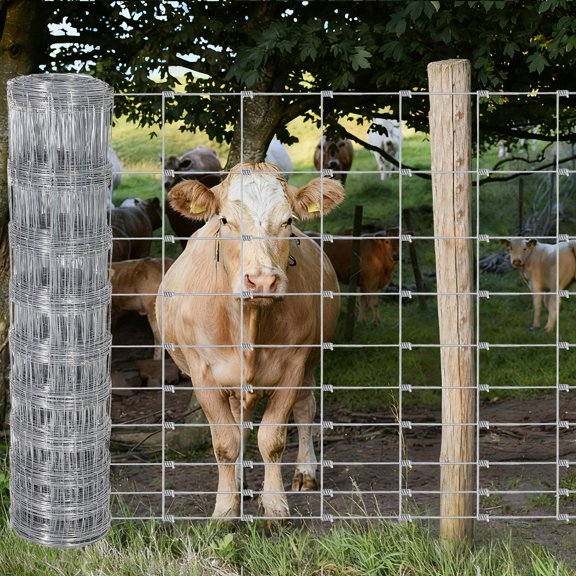 M optimized Farm Fence Galvanized Wire Fencing, Cattle Fence, Deer Fence, Heavy Zinc Coating Farm Fence Used to Hog Goat Fencing for Yard Garden and Field