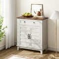 thumbnail image 1 of M optimized Farmhouse Storage Cabinet 3-Tiers Adjustable Shelf, Kitchen & Dining Room Organizer, Multi-Functional Entryway Cabinet, 1 of 6
