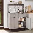 thumbnail image 1 of M optimized Fluted Sideboard Buffet Cabinet, Modern Coffee Bar Cabinet with 2 Drawers & Adjustable Shelves, Wood Buffet Console Table for Dining Room Kitchen Living Room Hallway, 1 of 8