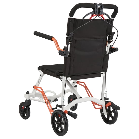 M optimized Folding Lightweight Transport Wheelchair Weighs Only 18 lbs, Locking Handbrake, with Removable Flip Armrests, Swinging Footrests, Supports 220 lbs