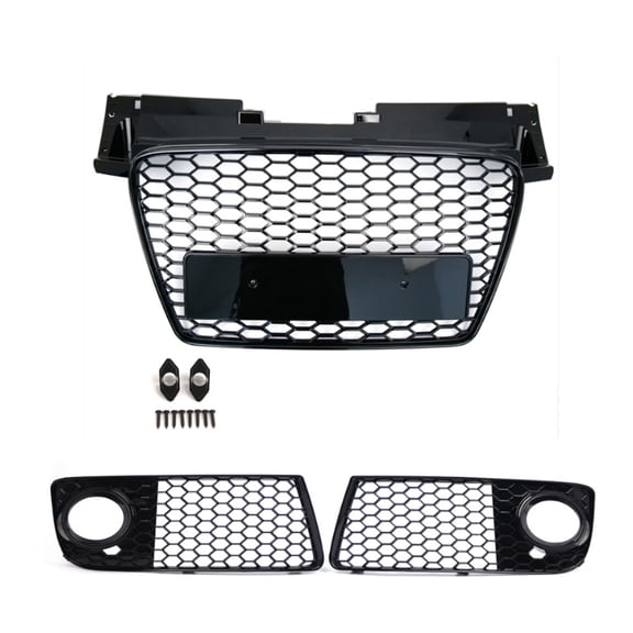 M optimized Front Bumper Grille & Fog Light Grille Set for Audi TT S-Line 2007-2014 RS Style Car Grille