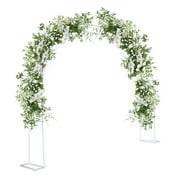 M optimized Garden Arch with Planter Metal Garden Arbor with Gate, Arch Trellis for Climbing Plants Rose, Wedding Archway Pergola for Lawn Patio Bridal Party Decoration