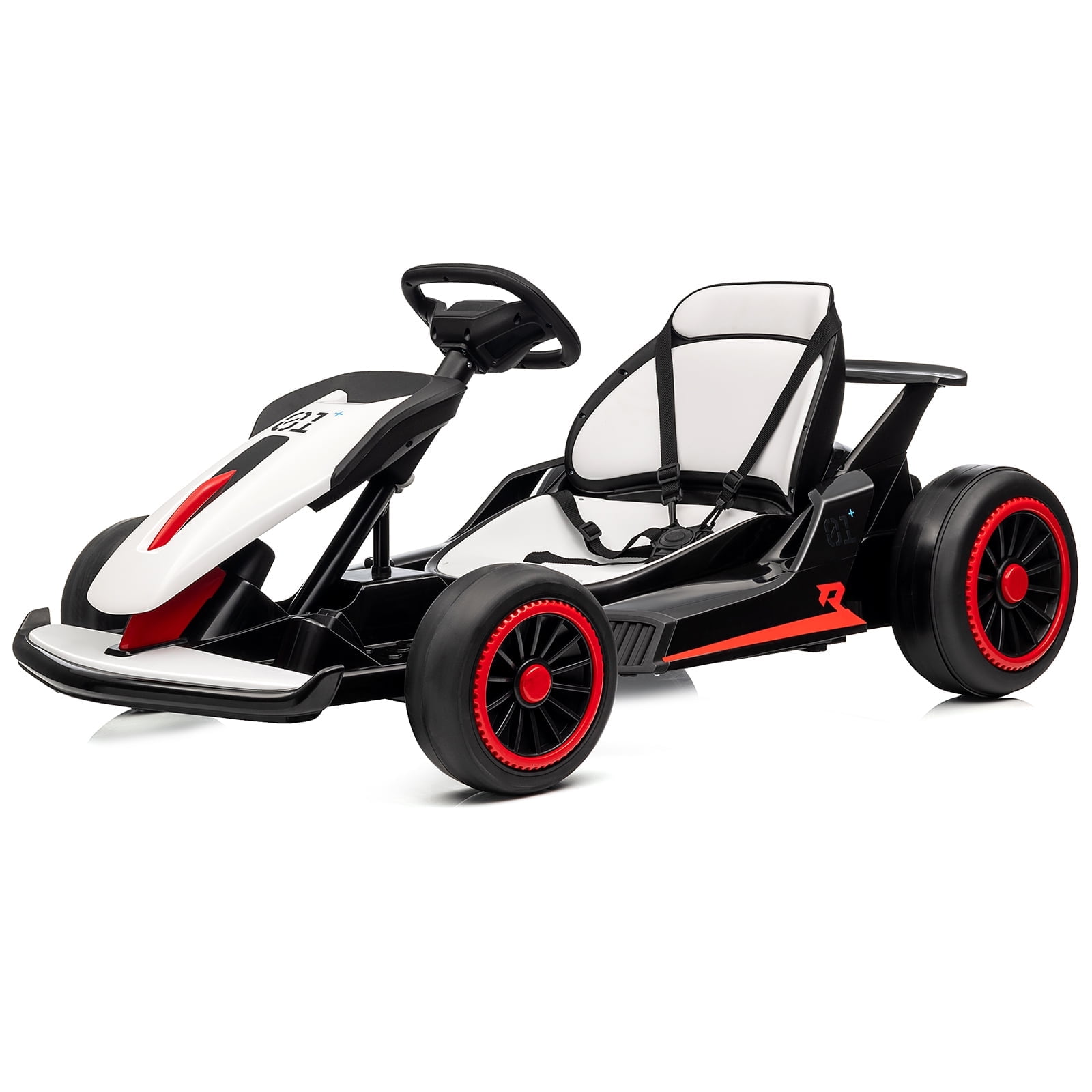 M optimized Go Kart for Kids 24V Drift Kart with 2x200W Strong Motor, 7AH Big Battery, Electric Pedals, Electric Go Kart Outdoor Race Toy for Kids Aged 6-14