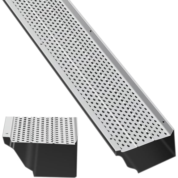 M optimized Gutter Guard 5in Wide 104ft Length Cover Mesh Lead Debris Protection Fits for All Roof or Gutter Type, Silver