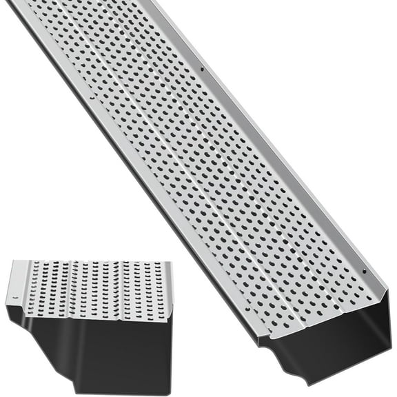M optimized Gutter Guard 5in Wide 52ft Length Cover Mesh Lead Debris Protection Fits for All Roof or Gutter Type, Silver