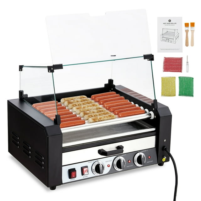M optimized Hot Dog Roller, 9 Rollers 24 Hot Dogs Capacity 1650W