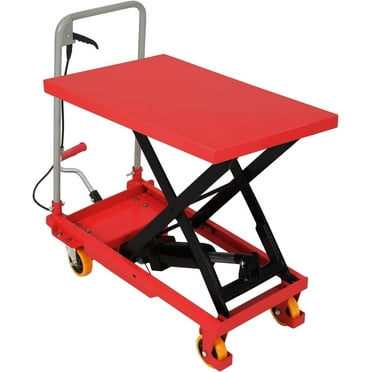 M optimized Hydraulic Lift Cart 500 lbs Load Capacity 28.50 inch Raised Height Elevating Hydraulic Cart for Material Handling