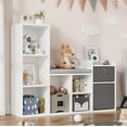 thumbnail image 1 of M optimized Kids Bookshelf Toy Storage Organizer with Reading Nook White Bookcase Seat Cushion Wooden 6-Cubby Storage Bench 2 Drawers Cabinet Shelf for Kids Room, Playroom, Nursery, 1 of 8