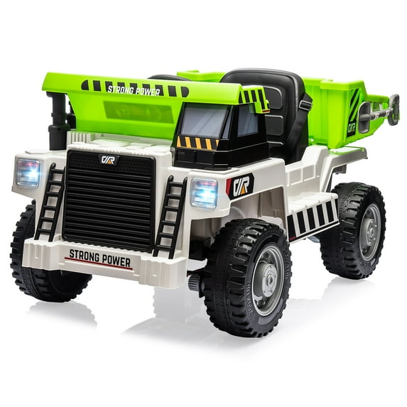 M optimized Kids Ride on Dump Truck, 12V Ride on Car with Electric Dump Bed, Remote Control and Extra Shovel, Ride on Construction Vehicle with USB, MP3, Music Player for 3+Years