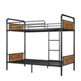 thumbnail image 1 of M optimized Metal Bunk Bed Twin Over Twin, Heavy Duty Twin Size Convertible Bunk Bed with Guardrail & Ladders, Noise Free, No Box Spring Needed, 1 of 8
