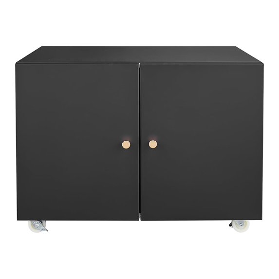 M optimized Mobile Copier Cabinet, 2-door Steel Rolling Printer Stand with Storage Metal File Cabinet with 360 Degree Rotation Wheels for Office