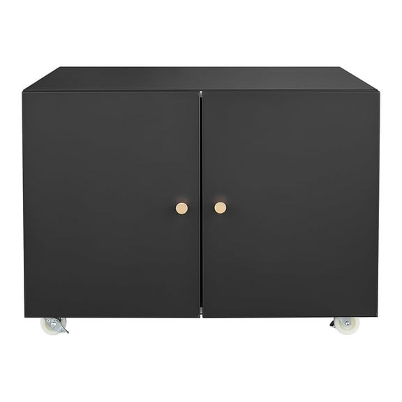 M optimized Mobile Copier Cabinet, 2-door Steel Rolling Printer Stand with Storage Metal File Cabinet with 360 Degree Rotation Wheels for Office