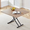 thumbnail image 1 of M optimized Modern Lifting Dining Table Multifunctional Foldable Coffee Table with Wood Desktop and Metal Legs, 4-in-1 Dressing Table Office Table for Home Space Saving, 1 of 9