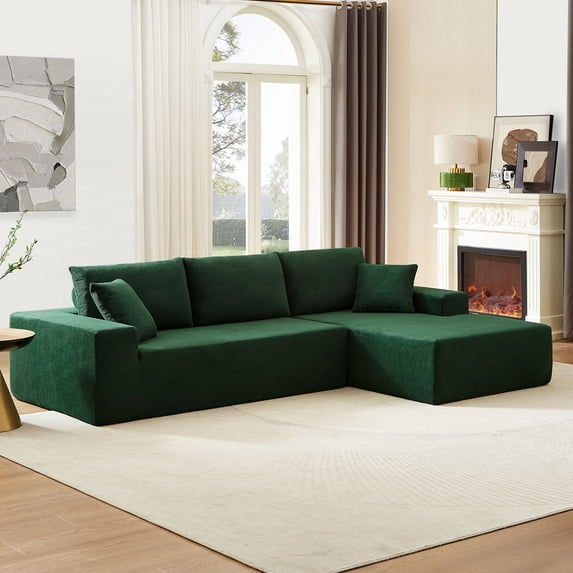 M optimized Modular Sectional Sofa Set, Modern L-Shape Fabric Couch, Combination Upholstered Sleeper Sofa for Living Room, Bedroom, Salon