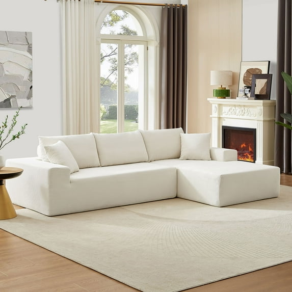 M optimized Modular Sectional Sofa Set, Modern L-Shape Fabric Couch, Combination Upholstered Sleeper Sofa for Living Room, Bedroom, Salon