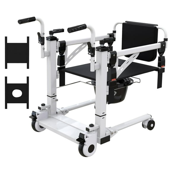 M optimized Patient Lift Transfer Chair, Hoyer Lifts for Home Use, Patient Lift for Home,Bathroom Wheelchair with 180° Split Seat and Potty, Portable Elderly Lift Bedside Commode Chair