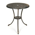 thumbnail image 1 of M optimized Patio Bistro Table, 24" Round Outdoor Coffee Table with 2" Umbrella Hole, Outdoor Cast Aluminum Bistro Table Side Table for Balcony Backyard Lawn Garden, 1 of 9
