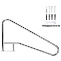 M optimized Pool Rail 55"x 32", 304 Stainless Steel 385LBS Load Capacity Rustproof Pool Handrail for Inground Pool with Blue Grip Cover & Accessories