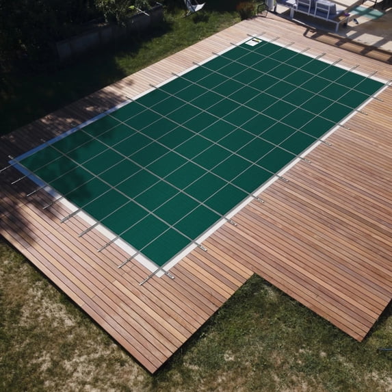 M optimized Pool Safety Cover 22x42ft Inground Pool Cover Fit 20x40ft, Rectangle Inground Safety Pool Cover Green Pool Safety Cover for Swimming Pool Winter Safety Cover