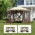 thumbnail image 1 of M optimized Pop Up Gazebo,10*10FT or12*12FT Portable Pop Up Canopy Screen Tent with Mosquito Netting, 6 Sidewalls, Ground Stakes, Carry Bag, Outdoor Gazebo for Lawn Garden Backyard, 1 of 9