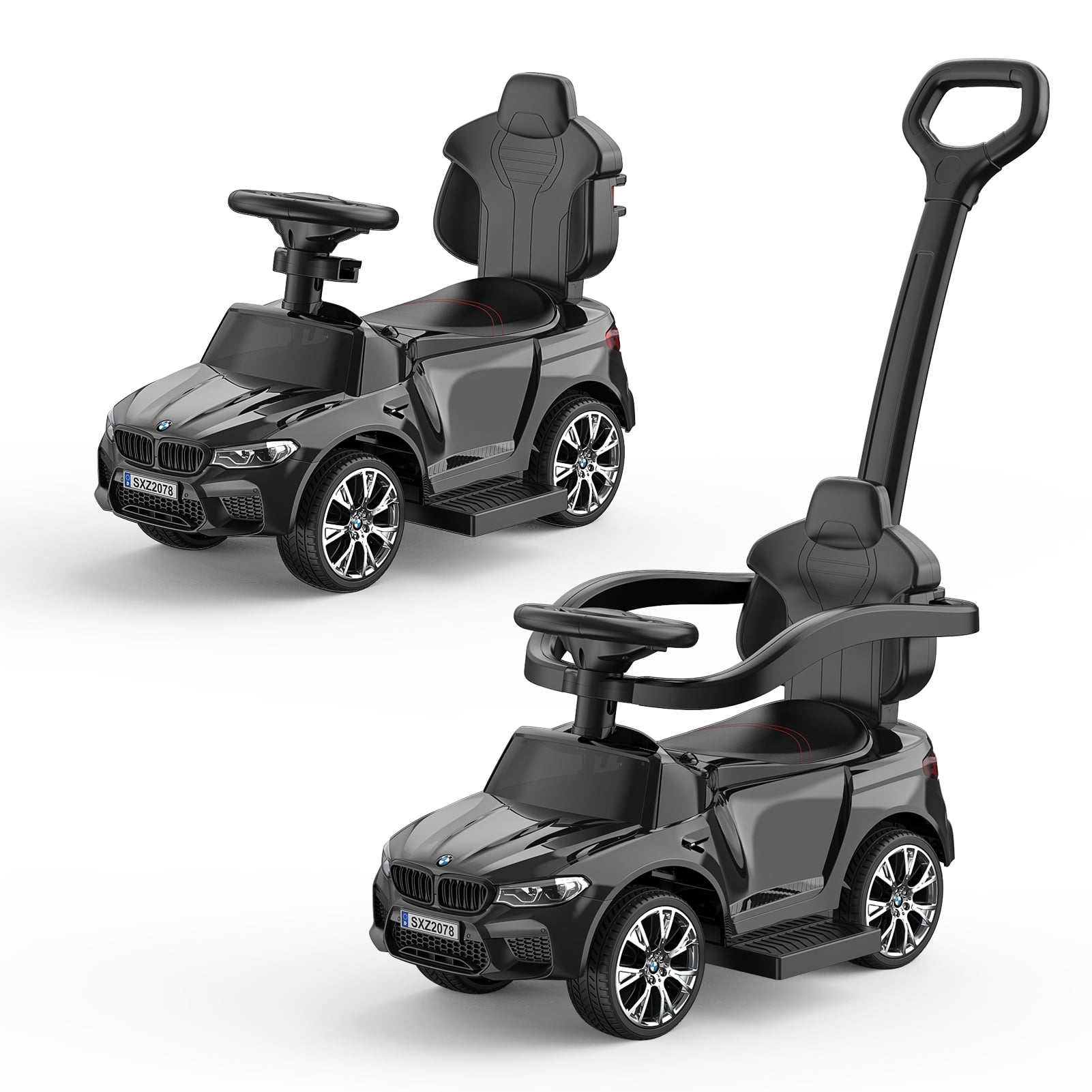 M optimized Push Cars for 13 Years Old Kids Boys Girls, 4in1 Ride On Cars with Horn, Music
