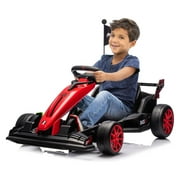 M optimized Ride On Go Kart for Kids, 24V 7AH Battery Two 200W Motors, 7.5MPH Fast Drifting Circling Car, Adjustable Seat Electric Ride Toy, Max Load 135lbs, Racing Toy for Kids 6+ Years