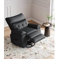 thumbnail image 1 of M optimized Rocker Swivel Recliner Chair, Extra Wide PU Leather Manual Recliner for Adults, Large Lazy Chair with 1.5X Sponge Comfort Arm and Back for Living Room, Bedroom, 1 of 5