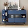 thumbnail image 1 of M optimized Rotating Storage Cabinet, 51'' Organizer with Turntable, 2 Doors, 2 Drawers, Built-in Shelves, Metal Legs, Home Furniture for Kitchen Living Room, 1 of 9