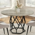 thumbnail image 1 of M optimized Round Dining Table for 4-6 People, 47" Farmhouse Kitchen Table, Modern Circle Dinner Table with Sturdy Base, Industrial Wood Dinning Room Table for Kitchen, 1 of 8
