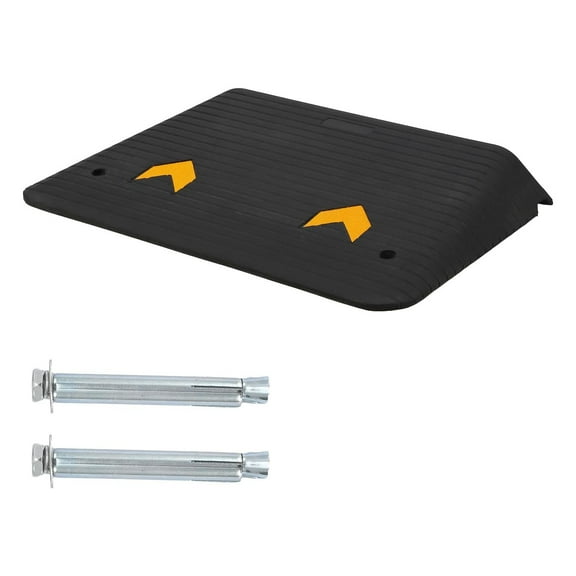M optimized Rubber Threshold Ramp 35.5" x 24.4" x 4" Rise Wheelchair Ramp Doorway Curb Ramp 33000 Lbs Capacity, Black