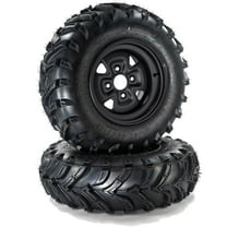M optimized Set of 2 25x8-12 ATV Tires 6 Ply All-Terrain Tire with 12" Rim, 4 Lug Hole, PCD 4x136mm, 3.5 2.5 Offset for ATV UTV Trail Off-Road Mud Sand Terrain