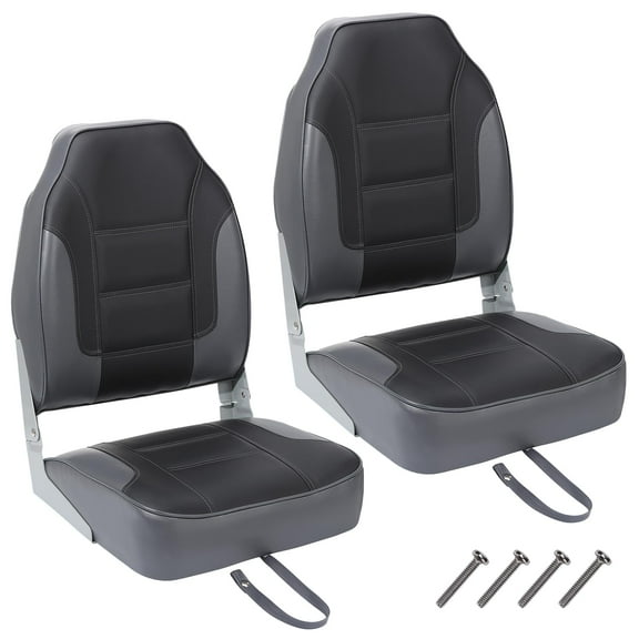 M optimized Set of 2 Premium High Back Folding Boat Seat, Marine Seats for Fishing, Sightseeing, Speedboats, Canoes