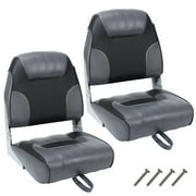 M optimized Set of 2 Premium Low Back Folding Boat Seat, Marine Seats for Fishing, Sightseeing, Speedboats, Canoes