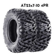 M optimized Set of 2 QD518 23x7-10 23x7x10 4 Ply M/T ATV UTV Mud Tire Off-Road Tires All-Terrain, Tubeless Black