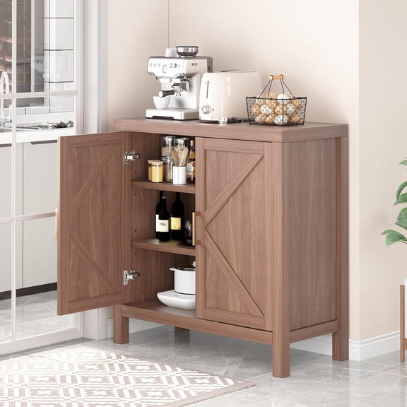 M optimized Sideboard Cabinet with Adjustable Shelves, Wood Cupboard Console Table Buffet Kitchen Cabinet Farmhouse Coffee Bar Storage Cabinets for Dining Room
