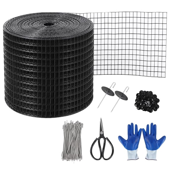 M optimized Squirrel Guard PVC Coated Wire Mesh Roll Critter Guard Weather Proof Solar, Black Bird Barrier for Solar Panels