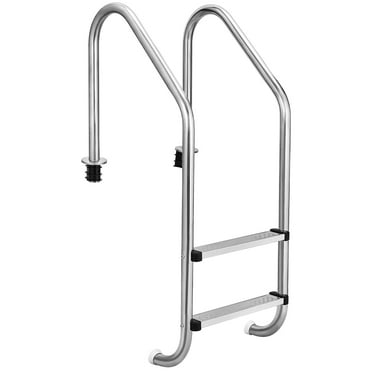 M optimized Stainless Steel Inground Swimming Pool 2 Step Ladder with Stainless Steel Steps, Silver