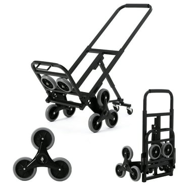 M optimized Stair Climbing Hand Truck, 330 lbs Heavy Duty Foldable Utility Cart with Wheels and Adjustable Handle, 2 in 1 Portable Stair Climber for Home, Office, Warehouse