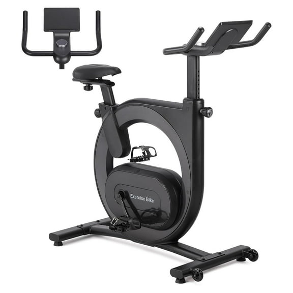 M optimized Stationary Bikes for Home, Electromagnetic Control Exercise Bike, Indoor Cycling Bike with Shuttle Smart Knob, Magnetic Resistance/Brake Pad, Low Noise with App, Upgraded Version Seat